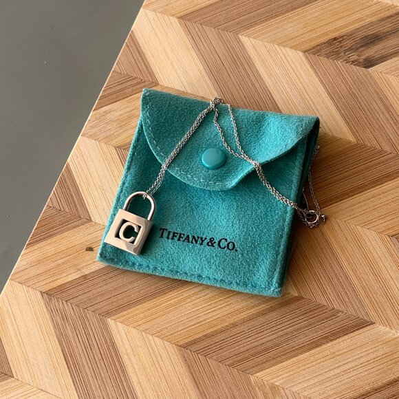 Vintage Tiffany & Co C Padlock Charm w/ Chain - Picture 13 of 13